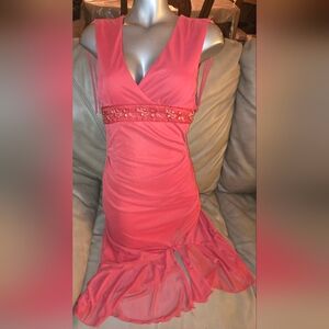 Trixxi Salmonish Pink Women's Medium Formal Dress